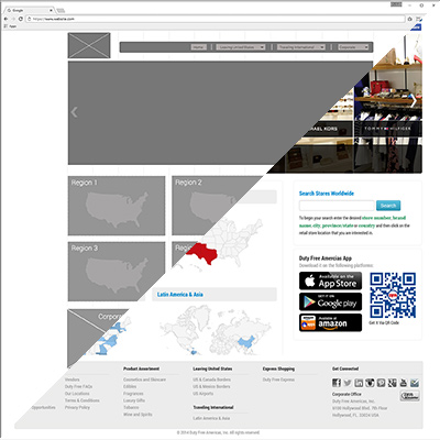 Project Piece: Duty Free Travel Retailer Corporate Site by Silvia Reinhardt Portfolio, Interdisciplinary Experience Designer | UX | UI | iXD | Sr. Product Designer