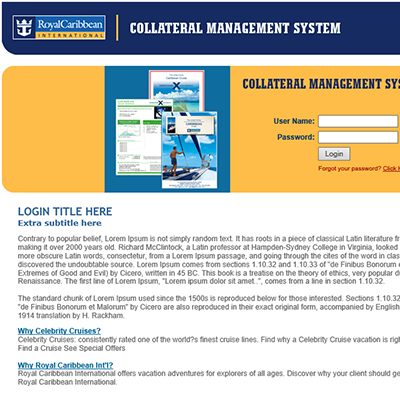 Project Piece: Cruise Industry Collateral Management System by Silvia Reinhardt Portfolio, Interdisciplinary Experience Designer | UX | UI | iXD | Sr. Product Designer