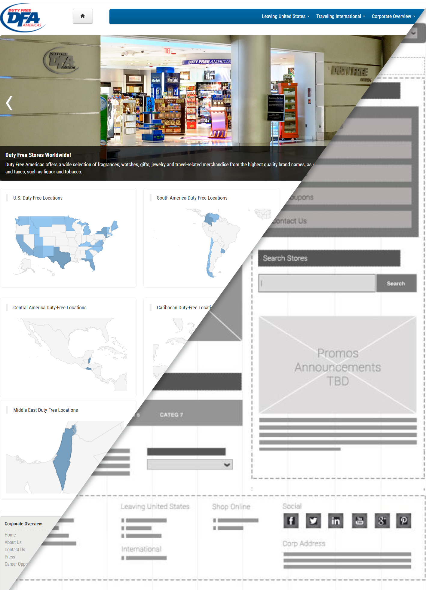 Project Piece: Duty Free Travel Retailer Corporate Website — Revamp | Silvia Reinhardt Portfolio | UX Architect, Creative Technologist & Digital Ecosystem Strategist
